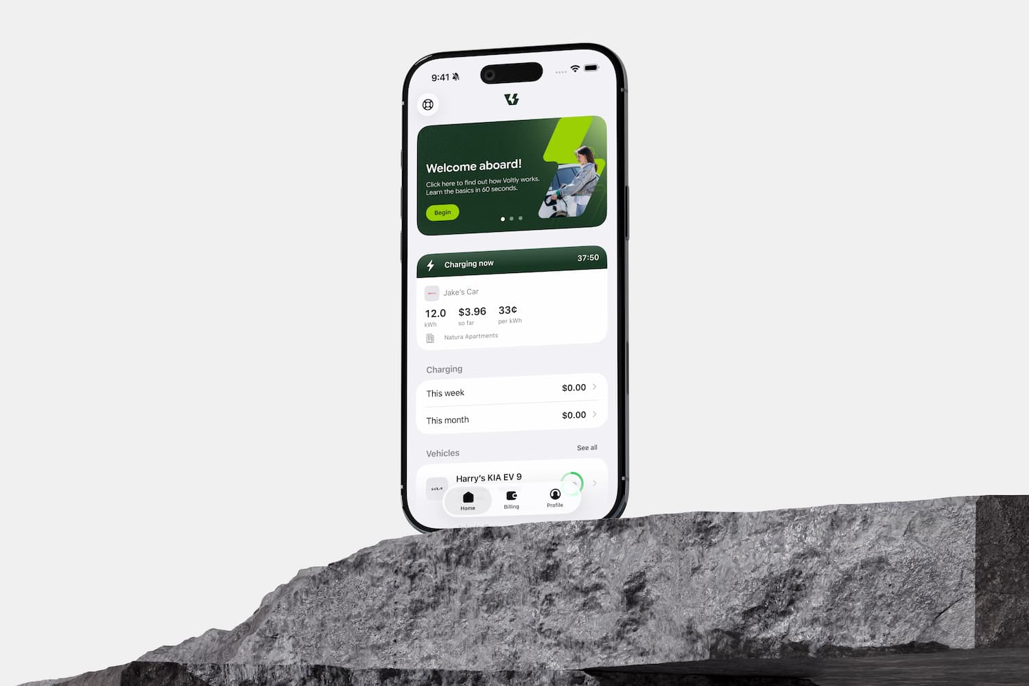The Volty app on a phone
